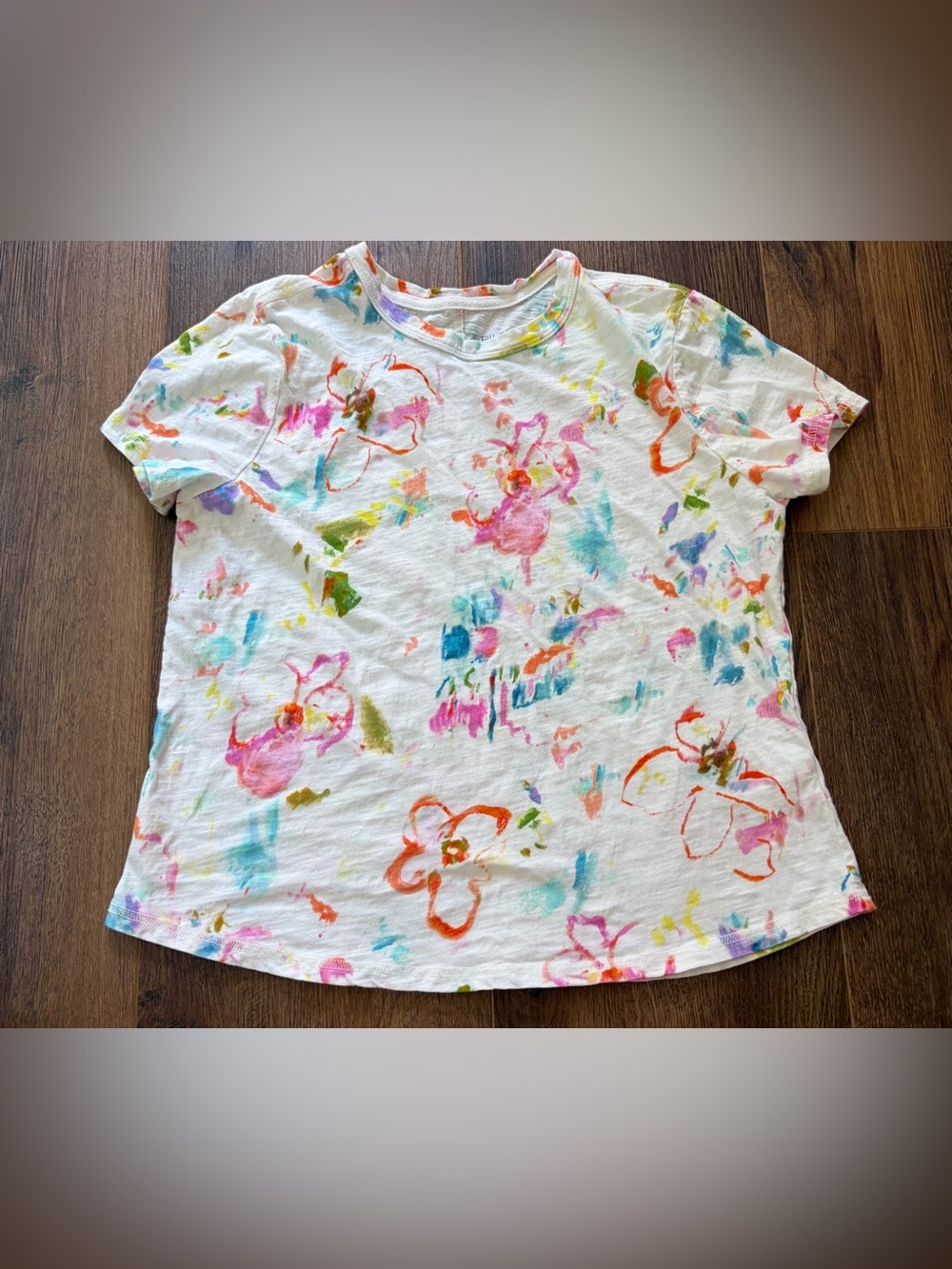 Anthropologie Pilcro Bennie Cotton Slim Crew Neck Floral Tee